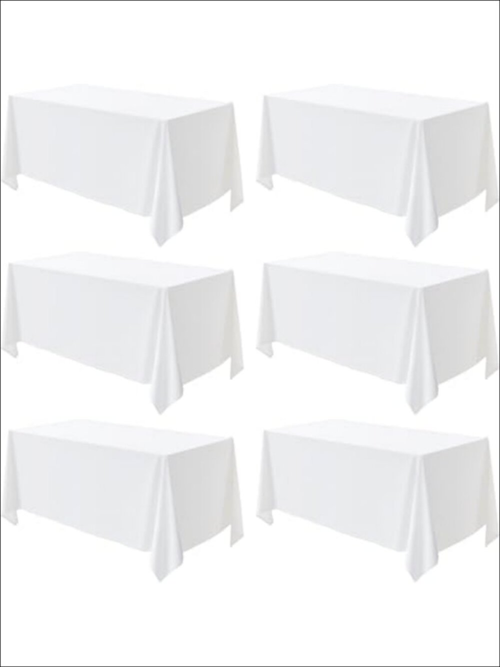 6 Pack Tablecloths 58x102 Inch Rectangle Polyester Wrinkle Resistant Dining